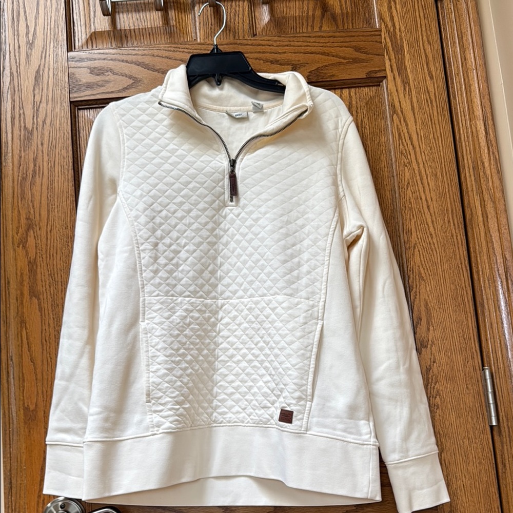 L.L. Bean Off-White Half-Zip Pullover